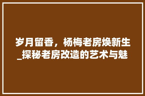 岁月留香，杨梅老房焕新生_探秘老房改造的艺术与魅力