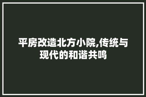 平房改造北方小院,传统与现代的和谐共鸣