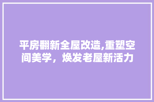 平房翻新全屋改造,重塑空间美学，焕发老屋新活力