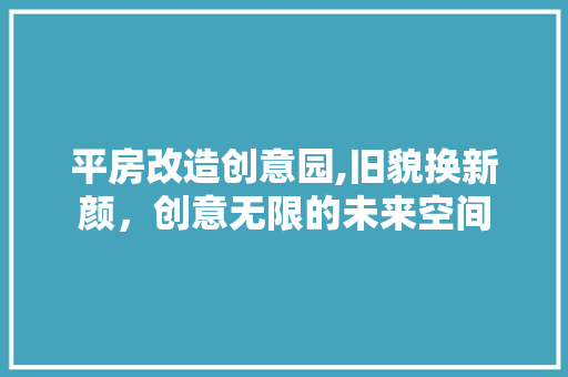 平房改造创意园,旧貌换新颜，创意无限的未来空间