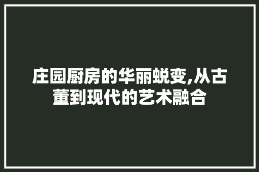 庄园厨房的华丽蜕变,从古董到现代的艺术融合