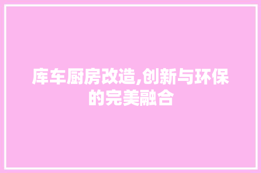 库车厨房改造,创新与环保的完美融合