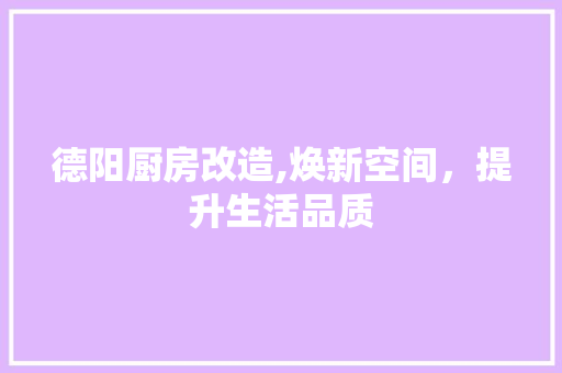 德阳厨房改造,焕新空间，提升生活品质