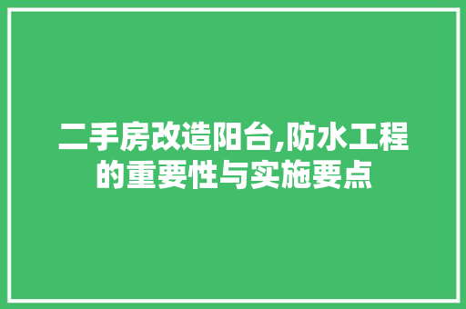 二手房改造阳台,防水工程的重要性与实施要点