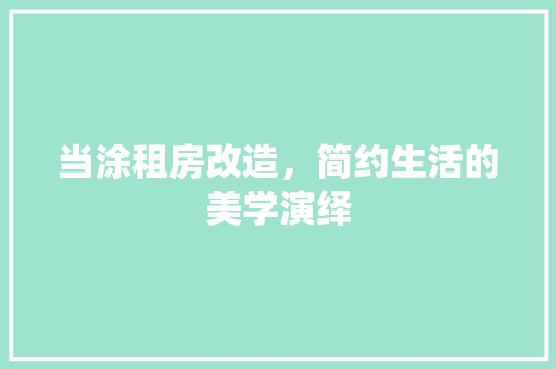 当涂租房改造，简约生活的美学演绎