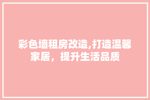 彩色墙租房改造,打造温馨家居，提升生活品质