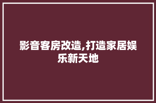 影音客房改造,打造家居娱乐新天地