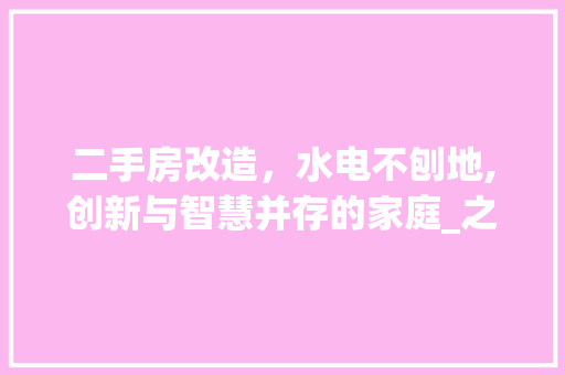 二手房改造，水电不刨地,创新与智慧并存的家庭_之路