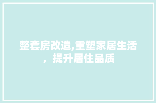 整套房改造,重塑家居生活，提升居住品质