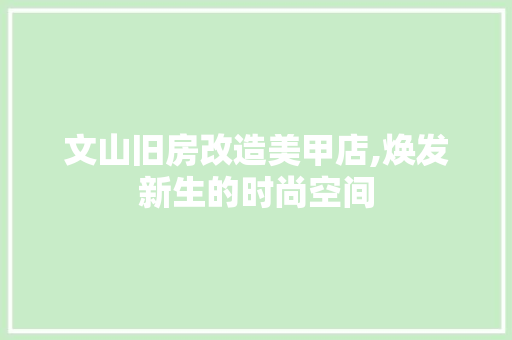 文山旧房改造美甲店,焕发新生的时尚空间