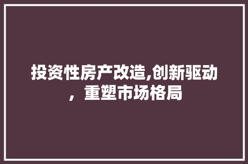 投资性房产改造,创新驱动，重塑市场格局