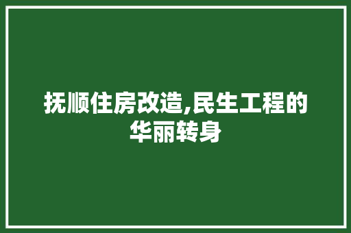 抚顺住房改造,民生工程的华丽转身