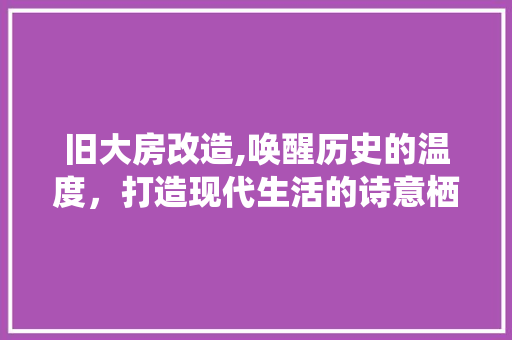 旧大房改造,唤醒历史的温度，打造现代生活的诗意栖居