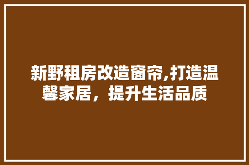 新野租房改造窗帘,打造温馨家居，提升生活品质