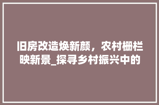 旧房改造焕新颜，农村栅栏映新景_探寻乡村振兴中的美丽蜕变