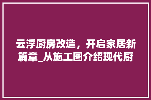 云浮厨房改造，开启家居新篇章_从施工图介绍现代厨房设计之美