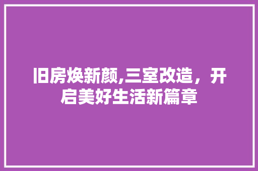 旧房焕新颜,三室改造，开启美好生活新篇章