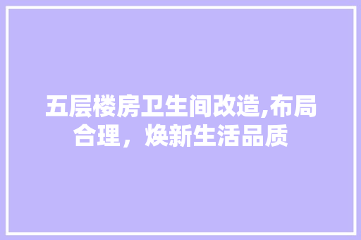 五层楼房卫生间改造,布局合理，焕新生活品质
