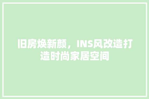 旧房焕新颜，INS风改造打造时尚家居空间