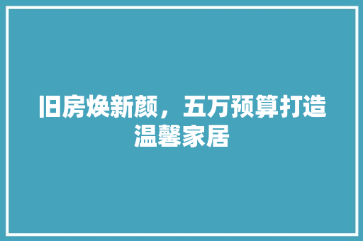 旧房焕新颜，五万预算打造温馨家居