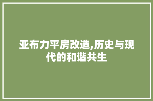 亚布力平房改造,历史与现代的和谐共生