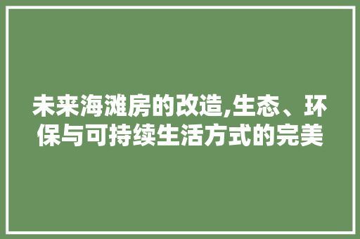 未来海滩房的改造,生态、环保与可持续生活方式的完美融合