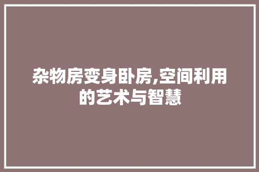 杂物房变身卧房,空间利用的艺术与智慧