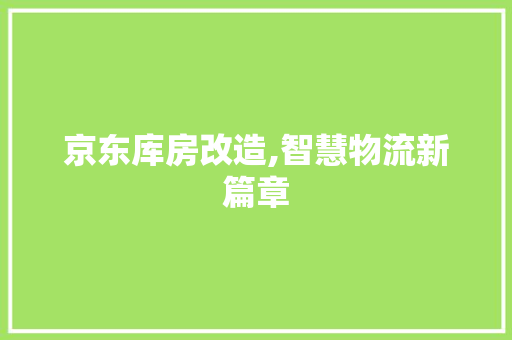 京东库房改造,智慧物流新篇章