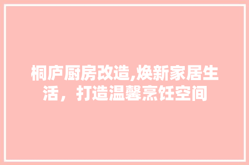 桐庐厨房改造,焕新家居生活，打造温馨烹饪空间