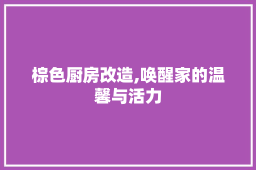 棕色厨房改造,唤醒家的温馨与活力