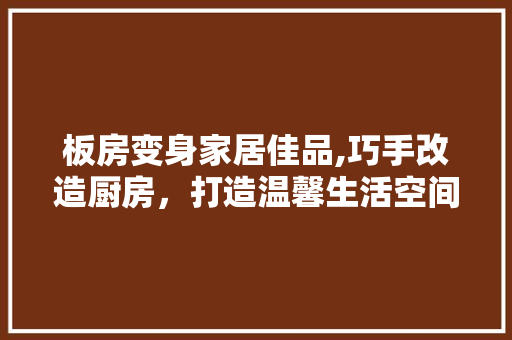 板房变身家居佳品,巧手改造厨房，打造温馨生活空间