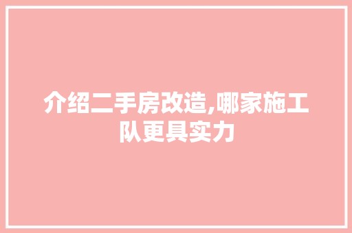 介绍二手房改造,哪家施工队更具实力 墙面装饰