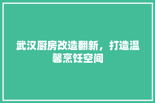 武汉厨房改造翻新，打造温馨烹饪空间
