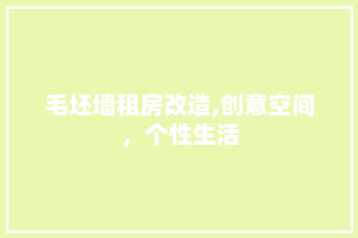 毛坯墙租房改造,创意空间，个性生活
