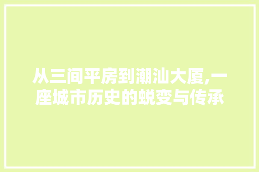 从三间平房到潮汕大厦,一座城市历史的蜕变与传承