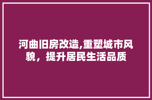 河曲旧房改造,重塑城市风貌，提升居民生活品质