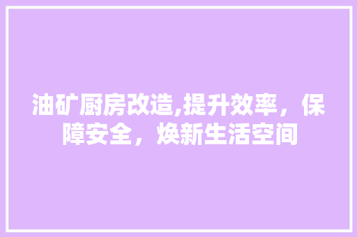 油矿厨房改造,提升效率，保障安全，焕新生活空间