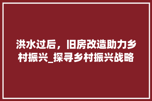 洪水过后，旧房改造助力乡村振兴_探寻乡村振兴战略下的新路径 装修攻略