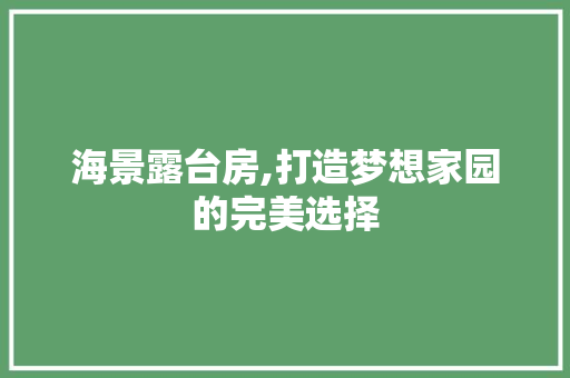 海景露台房,打造梦想家园的完美选择