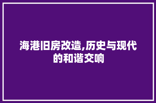 海港旧房改造,历史与现代的和谐交响