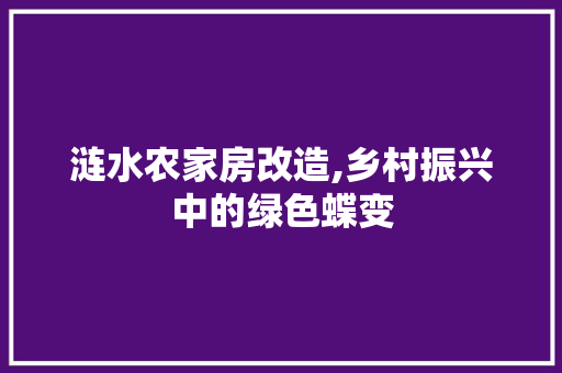 涟水农家房改造,乡村振兴中的绿色蝶变