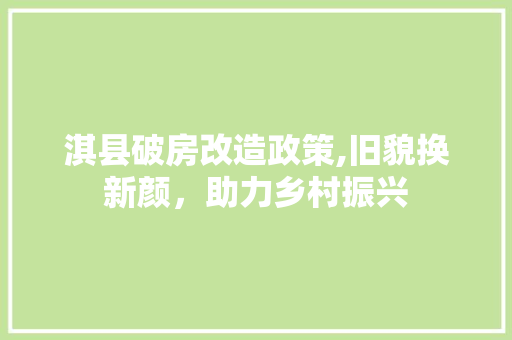 淇县破房改造政策,旧貌换新颜，助力乡村振兴 隔断设计