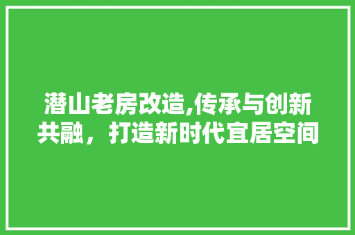 潜山老房改造,传承与创新共融，打造新时代宜居空间