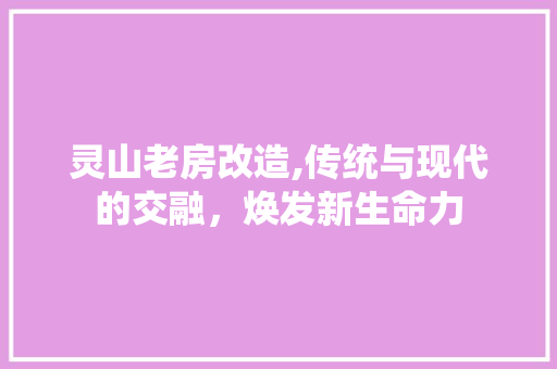 灵山老房改造,传统与现代的交融，焕发新生命力 建筑设计