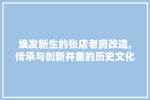 焕发新生的张店老房改造,传承与创新并重的历史文化之旅