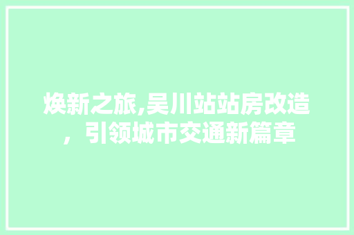 焕新之旅,吴川站站房改造，引领城市交通新篇章