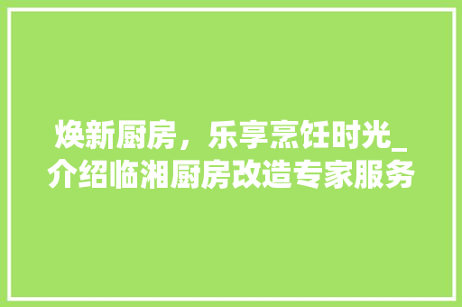 焕新厨房，乐享烹饪时光_介绍临湘厨房改造专家服务