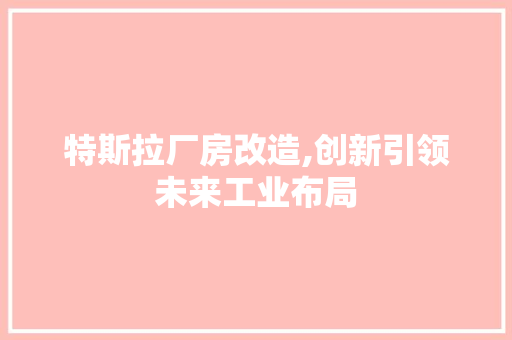 特斯拉厂房改造,创新引领未来工业布局