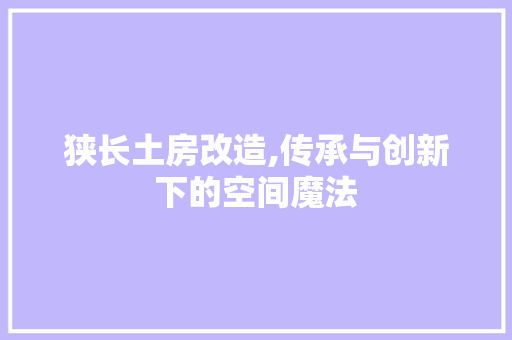 狭长土房改造,传承与创新下的空间魔法