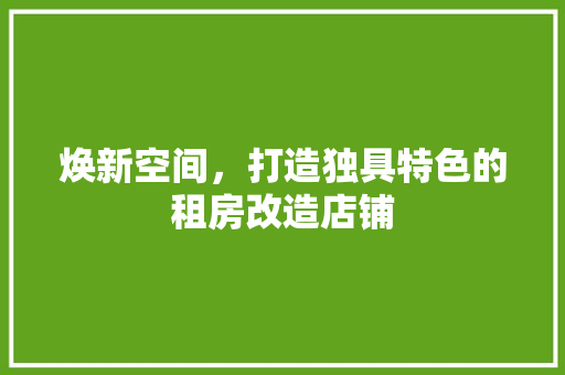 焕新空间，打造独具特色的租房改造店铺 门窗装修